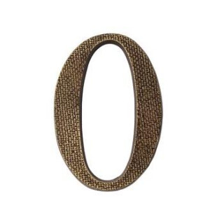 Cyfra "0" 19cm patyna struktura